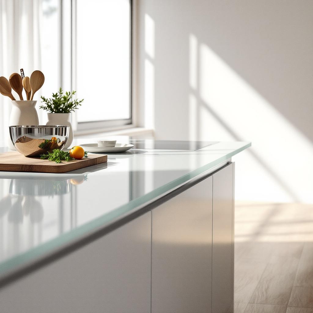 Küchenarbeitsplatte aus Glas – robust und elegant