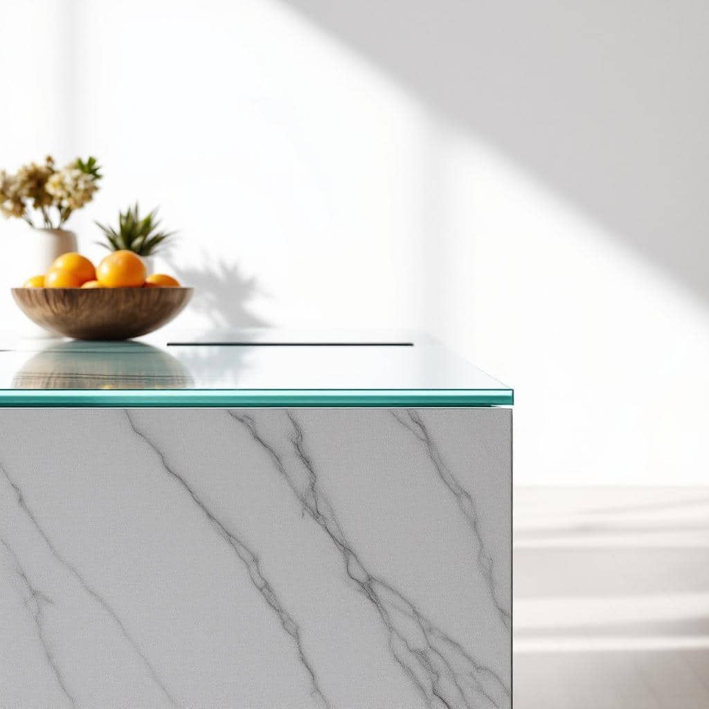Küchenarbeitsplatte aus Glas – moderne Küchengestaltung