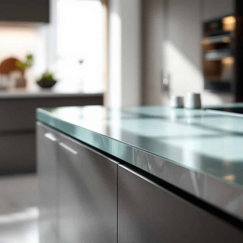 Küchenarbeitsplatte aus Glas – moderne Optik